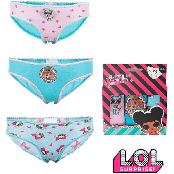 Trenýrkárna 3PACK dievčenské nohavičky LOL viacfarebné (38432) 98/104 66981781