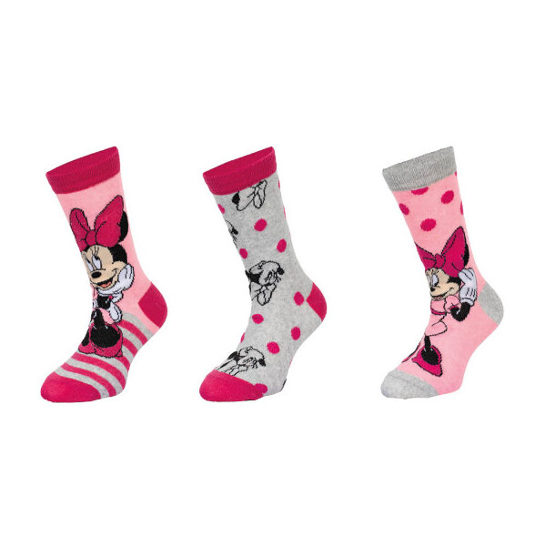 Trenýrkárna 3PACK detské ponožky Minnie viacfarebné (39717/pink) 31/34 66981783