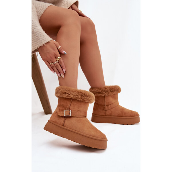 Boto Dámske snehule na platforme s prackou a kožušinou 66984248
