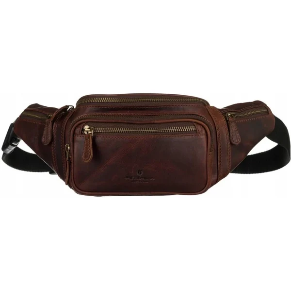 Pánska kožená oblička tmavo hnedá - Peterson Nigel hnedá 66982428