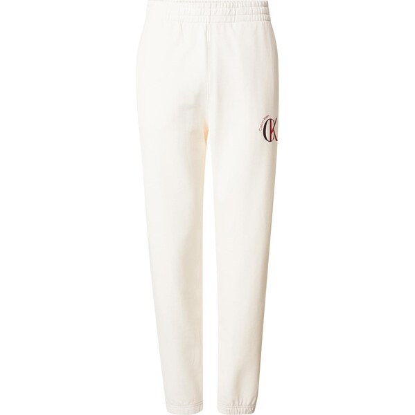 Calvin Klein Jeans Nohavice hnedá / červená / biela 66985762