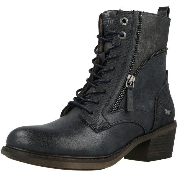 MUSTANG Šnurovacie členkové čižmy tmavomodrá / čierna 66985937