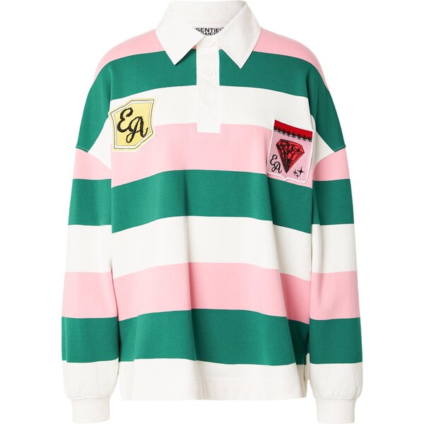 Essentiel Antwerp Mikina Joueur zelená / ružová / biela 66986013