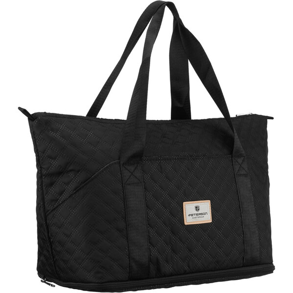 Czarna, treningowa torba wykonana z poliestru, jednokomorowa - 66985300