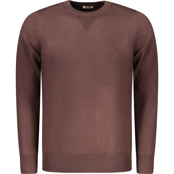 Rifle Pánsky hnedý sveter s výšivkou 66995721