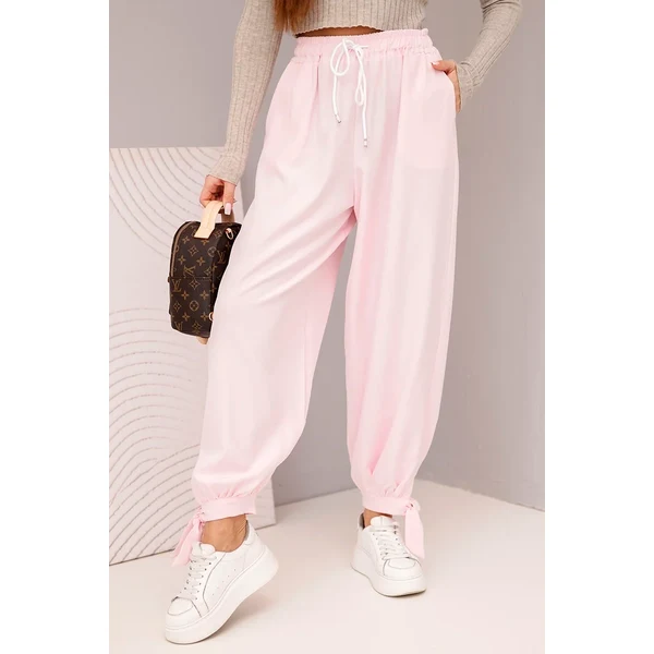 Kesi Włoski Dámske nohavice so širokým strihom a viazaním na spodku 66991005