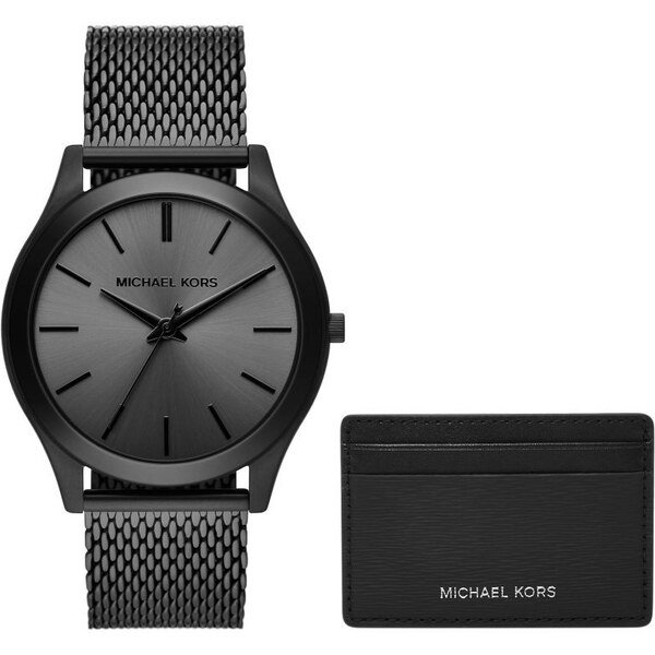 Pánske hodinky + puzdro na kartu MICHAEL KORS MK1085SET + KRABIČKA 66993106