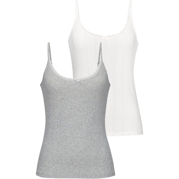 VIVANCE Vyšívaný top svetlobéžová / sivá melírovaná 66999910