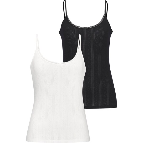 VIVANCE Vyšívaný top čierna / biela 66999913