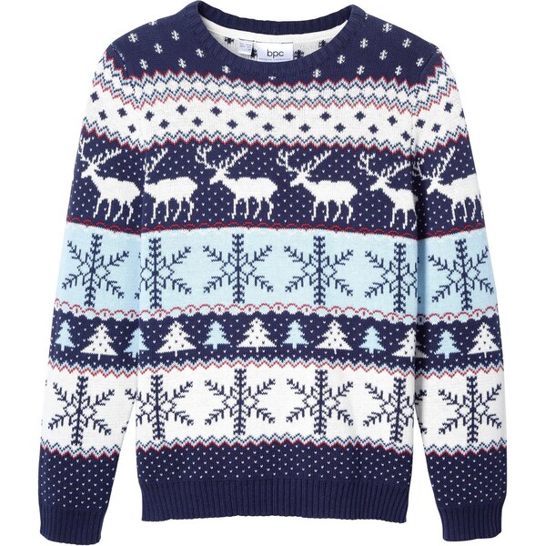 bonprix Pulóver so sobmi, farba modrá 45853325