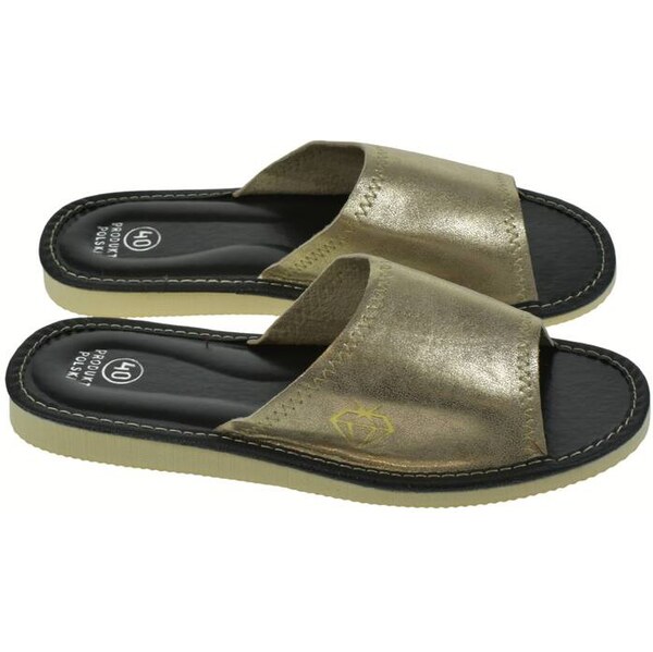 JOHN-C Dámske zlaté domáce papuče HANA 67000414