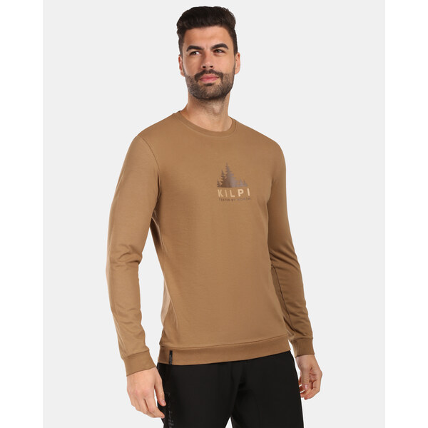 Pánske bavlnené tričko s dlhým rukávom Kilpi BASE-M hnedá 67004675