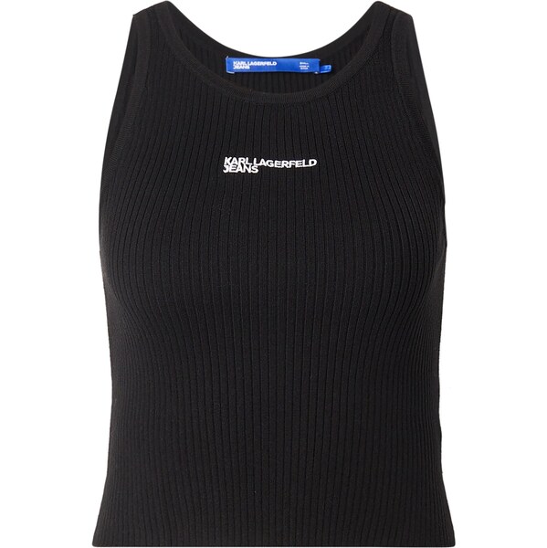 KARL LAGERFELD JEANS Vyšívaný top čierna / biela 66263843