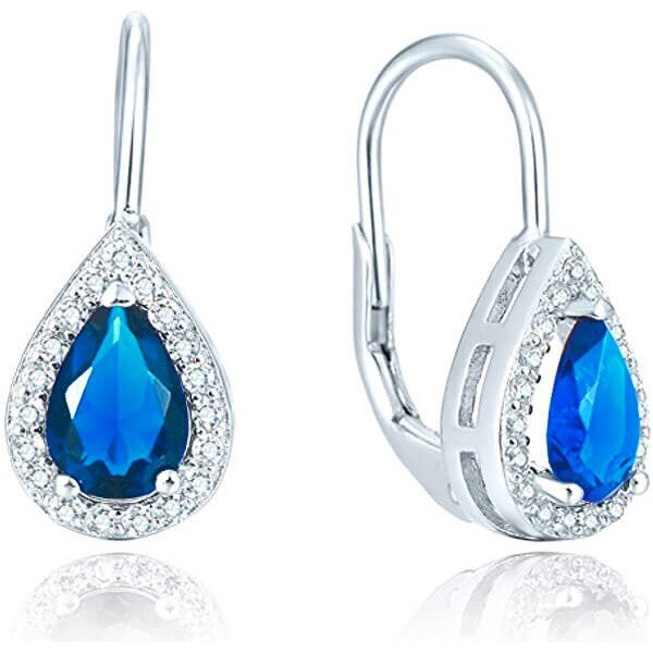 Beneto Strieborné náušnice s modrými zirkónmi AGUC2226 66589655