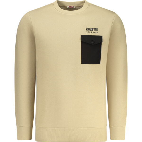 Rifle Pánska béžová mikina s vreckom 67006905