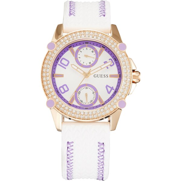 GUESS Analógové hodinky SPORTY SPICE levanduľová / biela 67007371