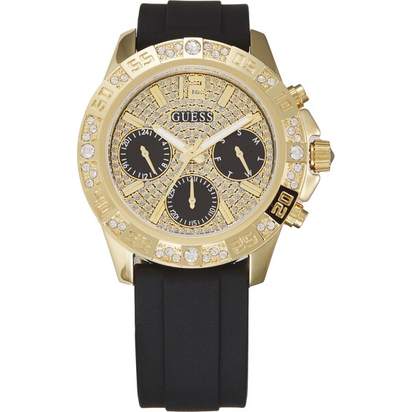 GUESS Analógové hodinky MAJESTY zlatá / čierna / priehľadná / biela 67007373