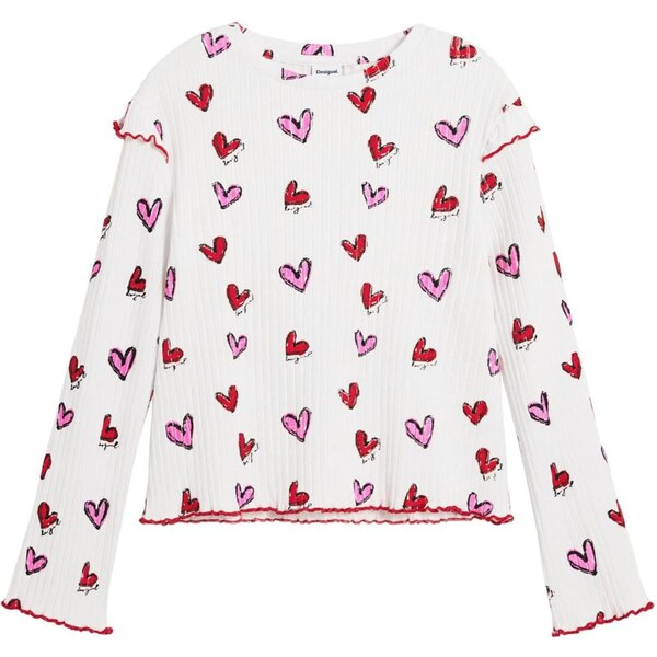 Desigual Tričko eozín / červená / biela 67007500