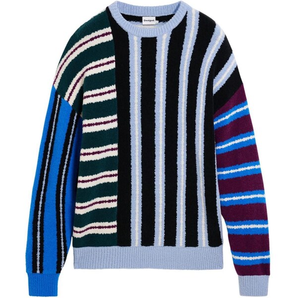 Desigual Sveter kobaltovomodrá / svetlomodrá / vínovo červená / čierna 67007505