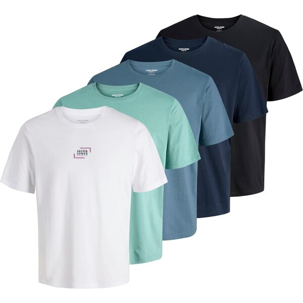 JACK & JONES Tričko JJCORP zafírová / mätová / čierna / biela 67007529