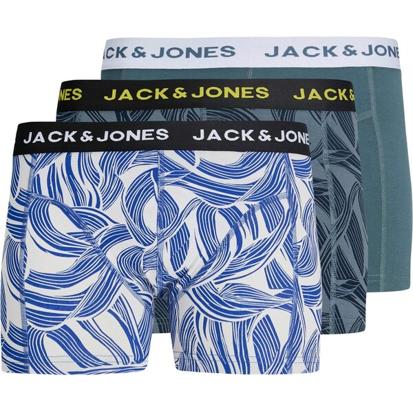 JACK & JONES Boxerky JACSWIRLS modrá / sivá / zelená / biela 67015602