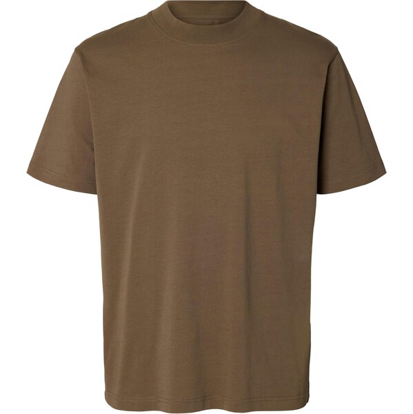 SELECTED Tričko SLHCOLMAN čokoládová 67015738