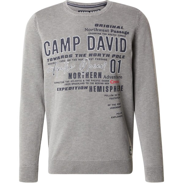 CAMP DAVID Sveter sivá / tmavosivá / biela 67015753