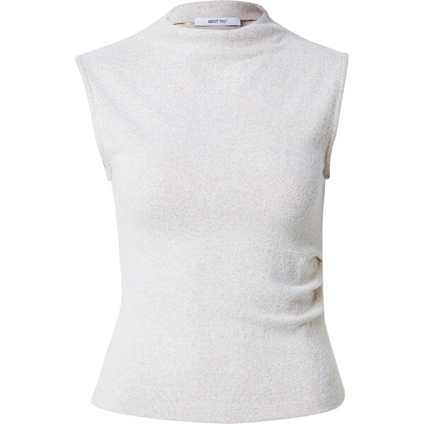 ABOUT YOU Vyšívaný top Chadia béžová melírovaná 67015874