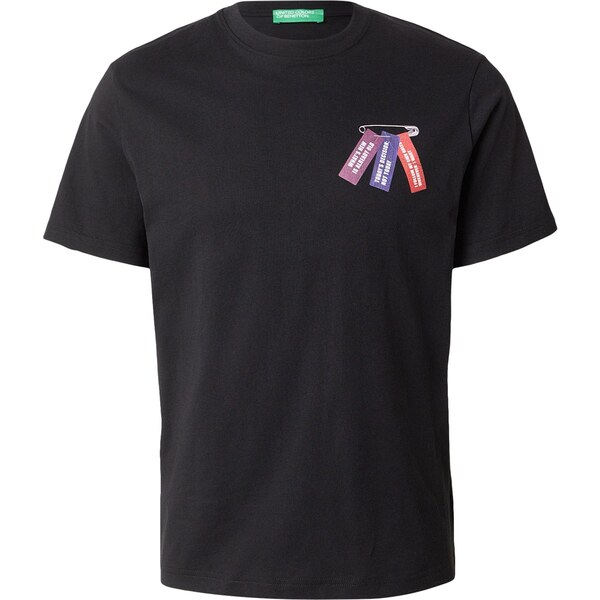 UNITED COLORS OF BENETTON Tričko fialová / čierna / strieborná / biela 67016075