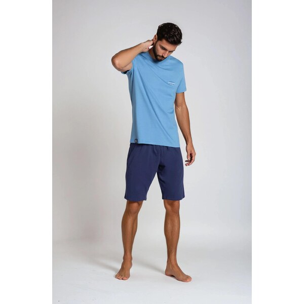 Henderson Pánske krátke bavlnené pyžamo Duty 38881-95X nebeskymodro 23346923