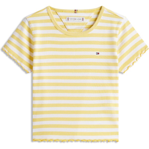 TOMMY HILFIGER Tričko ESSENTIAL citrónová / biela 67021283