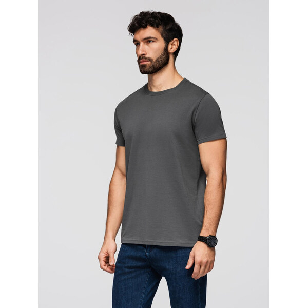 Ombre Mens classic cotton BASIC T-shirt - graphite 64793253