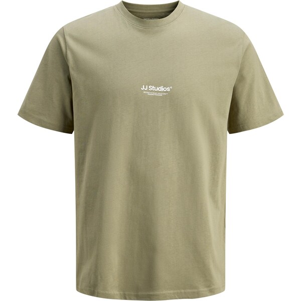 JACK & JONES Tričko JJESOHO olivová / biela 67030579