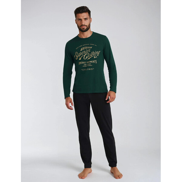 Pyžamo Imress 40952-79X Tmavo zelená a čierna - Henderson 49757860
