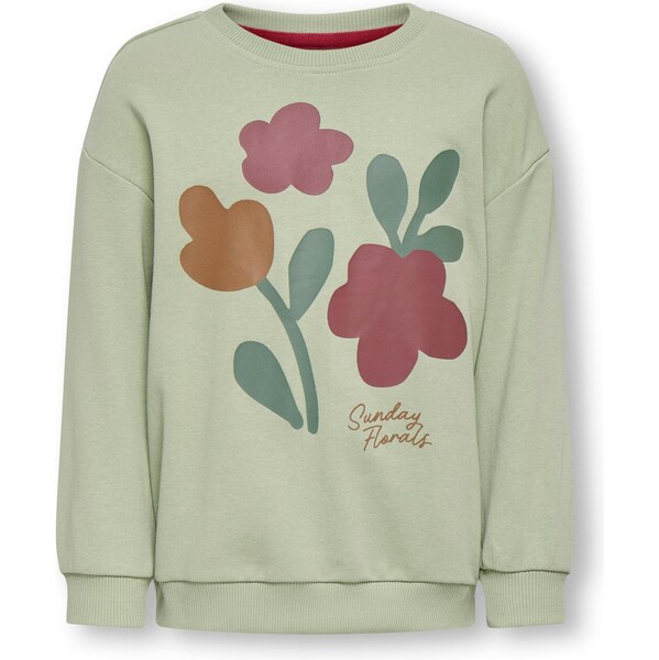 Only Mini Mikina KMGGEORGIAS pastelovo zelená / oranžová / červená 67036213