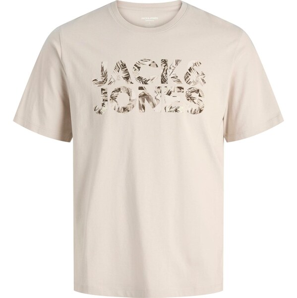 JACK & JONES Tričko JJEJEFF krémová / hnedá / tmavohnedá 67036296