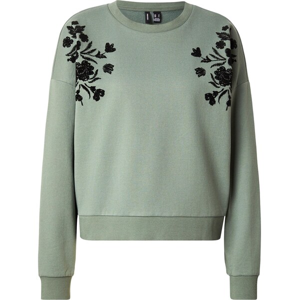 VERO MODA Mikina VMHelen Trina nefritová / čierna 67036333