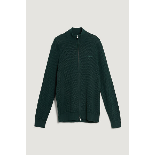 SVETER GANT TEXTURED COTTON MERINO CARDIGAN TARTAN GREEN 65300321