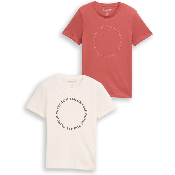 TOM TAILOR Tričko svetlobéžová / hrdzavo červená 67039077