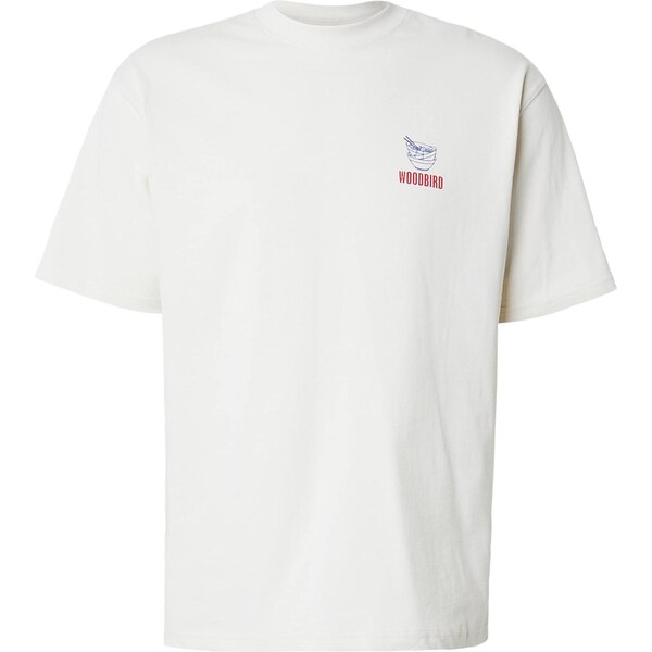 Woodbird Tričko Baine Noodle modrá / ohnivo červená / biela 67039478