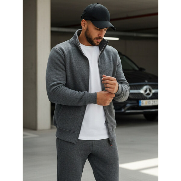 BASIC Antracitová zapínacia mikina bx4111 13345076