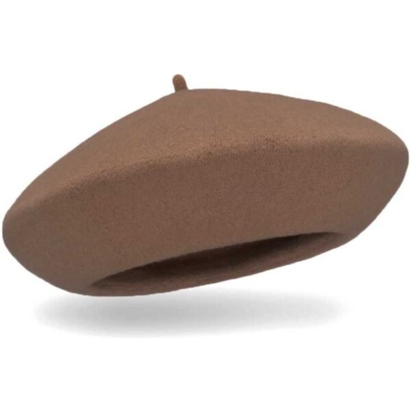 TONAK Hnedý vlnený baret FLORA 100% vlna WOOLMARK W-baret/048 (M) 67040939