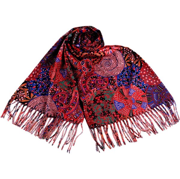 KRUMLOVANKA Dámsky farebný šál Cashmere Sensation oranžový 70 x 180 cm 67043056