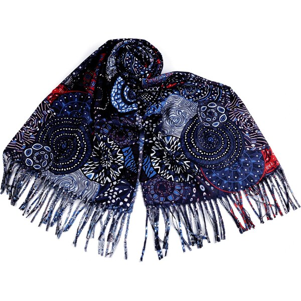 KRUMLOVANKA Dámsky farebný šál Cashmere Sensation tmavo modrá 70 x 180 67043057