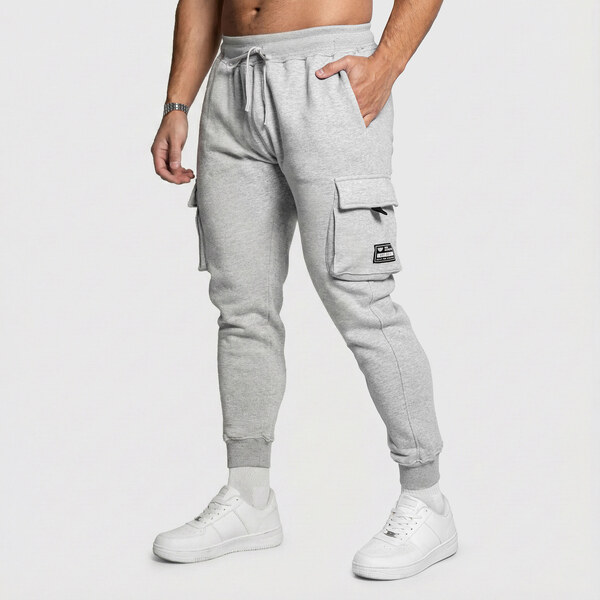 Pánske tepláky Iron Aesthetics Cargo Joggers, sivé 67060094