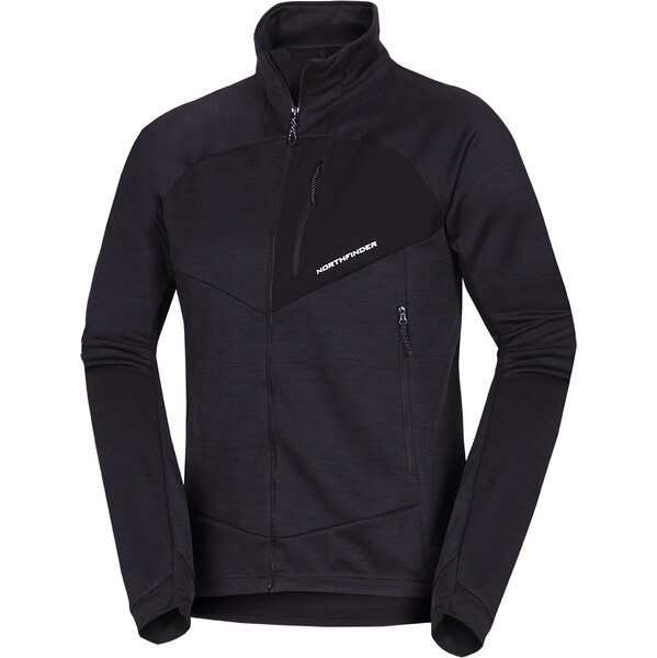 Northfinder Pánsky trekingový melanžový sveter JULISTE čierna 67058949