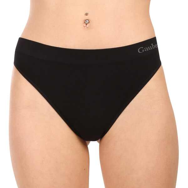 6PACK dámske tangá Gaubert čierná (GBTW-3104/black) S/ 66835805