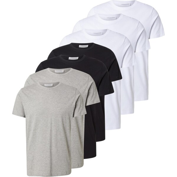 Lindbergh Tričko sivá melírovaná / čierna / biela 67078273