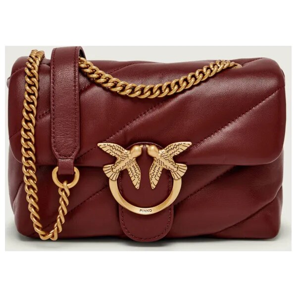 Pinko Kožená kabelka na rameno LOVE PUFF MINI 67073124