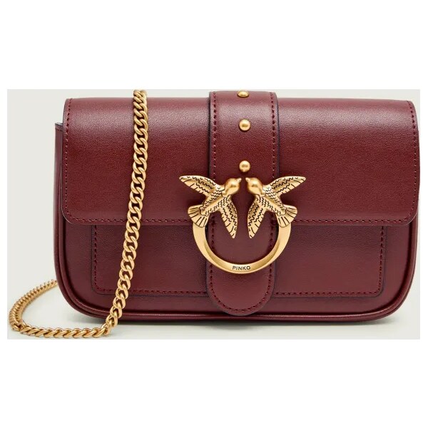 Pinko Kožená kabelka na rameno LOVE ONE POCKET 67073127